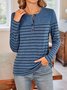 Women's Striped Knitted Crew Neck Daily Going Out Casual Top