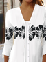 Floral Loose Casual V Neck Kimono