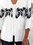 Floral Loose Casual V Neck Kimono