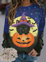 V Neck Casual Halloween Sweatshirt