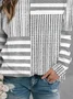 Striped printed round neck casual hoodie