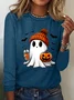 Cotton-Blend Halloween Casual T-Shirt