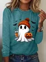 Cotton-Blend Halloween Casual T-Shirt