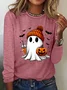 Cotton-Blend Halloween Casual T-Shirt