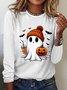 Cotton-Blend Halloween Casual T-Shirt