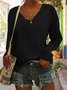 Casual V Neck Long Sleeve