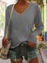 Casual V Neck Long Sleeve