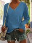 Casual V Neck Long Sleeve