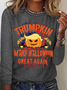 Loose Crew Neck Casual Halloween T-Shirt