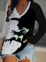 Halloween V Neck Loose Casual T-Shirt