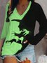 Halloween V Neck Loose Casual T-Shirt