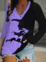 Halloween V Neck Loose Casual T-Shirt