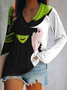 Halloween V Neck Loose Casual T-Shirt