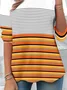 Loose Casual Crew Neck Halloween Striped T-Shirt