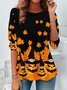 Women's Halloween Pumpkin Casual T-Shirt