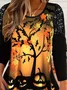 Casual Halloween Jersey Loose T-Shirt