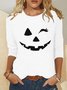 Cotton-Blend Halloween Casual Blouse
