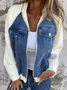 Loose Contrast Stitching Denim Casual Jacket
