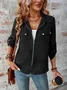 Loose Plain Others Casual Jacket
