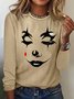 Cotton-Blend Casual Halloween Loose T-Shirt