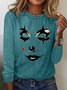 Cotton-Blend Casual Halloween Loose T-Shirt