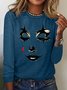 Cotton-Blend Casual Halloween Loose T-Shirt