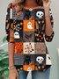Casual Crew Neck Loose Halloween T-Shirt