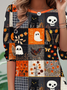Casual Crew Neck Loose Halloween T-Shirt