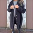 Casual Lapel Collar Loose Coat With No