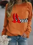 Women's Halloween Red Shoes Print Sweatshirt