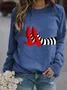Women's Halloween Red Shoes Print Sweatshirt