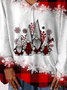 Women's Long Sleeve T-shirt Spring/Fall Red Christmas Snowman Jersey V Neck Daily Going Out Casual Top