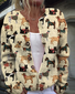 Cute puppy button round neck cardigan