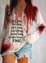 Halloween V Neck Loose Casual T-Shirt