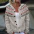 Vintage floral art button sweater