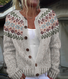 Vintage floral art button sweater
