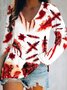 Halloween V Neck Loose Casual T-Shirt