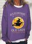 Cotton-Blend Casual Loose Halloween Sweatshirt