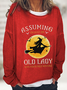 Cotton-Blend Casual Loose Halloween Sweatshirt