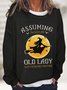 Cotton-Blend Casual Loose Halloween Sweatshirt