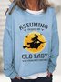 Cotton-Blend Casual Loose Halloween Sweatshirt