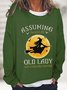 Cotton-Blend Casual Loose Halloween Sweatshirt