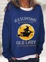 Cotton-Blend Casual Loose Halloween Sweatshirt