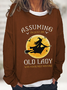 Cotton-Blend Casual Loose Halloween Sweatshirt
