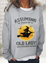 Cotton-Blend Casual Loose Halloween Sweatshirt