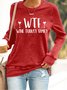 Text Letters Casual Crew Neck Loose Sweatshirt