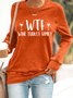 Text Letters Casual Crew Neck Loose Sweatshirt