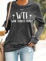 Text Letters Casual Crew Neck Loose Sweatshirt