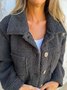 Plain Casual Loose Shawl Collar Jacket