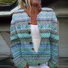 Vintage ethnic snowflake button cardigan